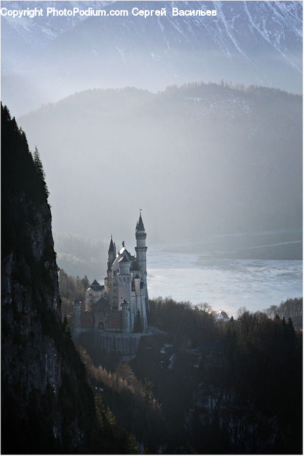 Architecture, Castle, Fort, Cliff, Outdoors, Dawn, Dusk