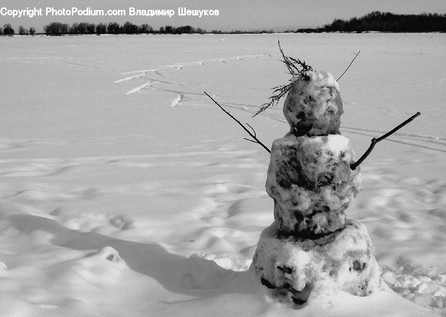 Ice, Snow, Snowman, Winter, Outdoors, Art, Sculpture