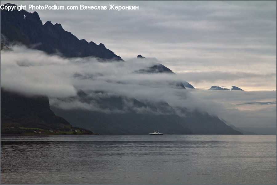 Arctic, Glacier, Ice, Mountain, Outdoors, Snow, Fog