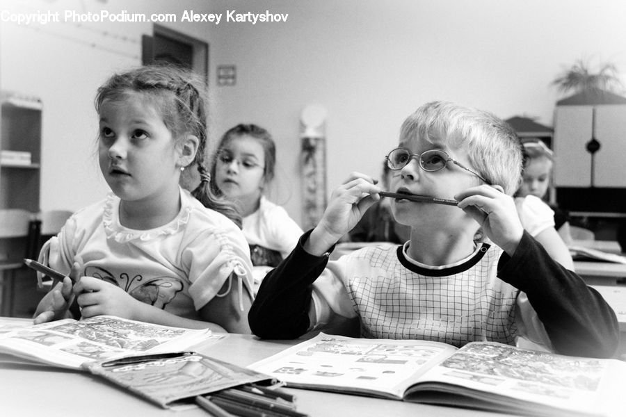 People, Person, Human, Reading, Classroom, Blonde, Female
