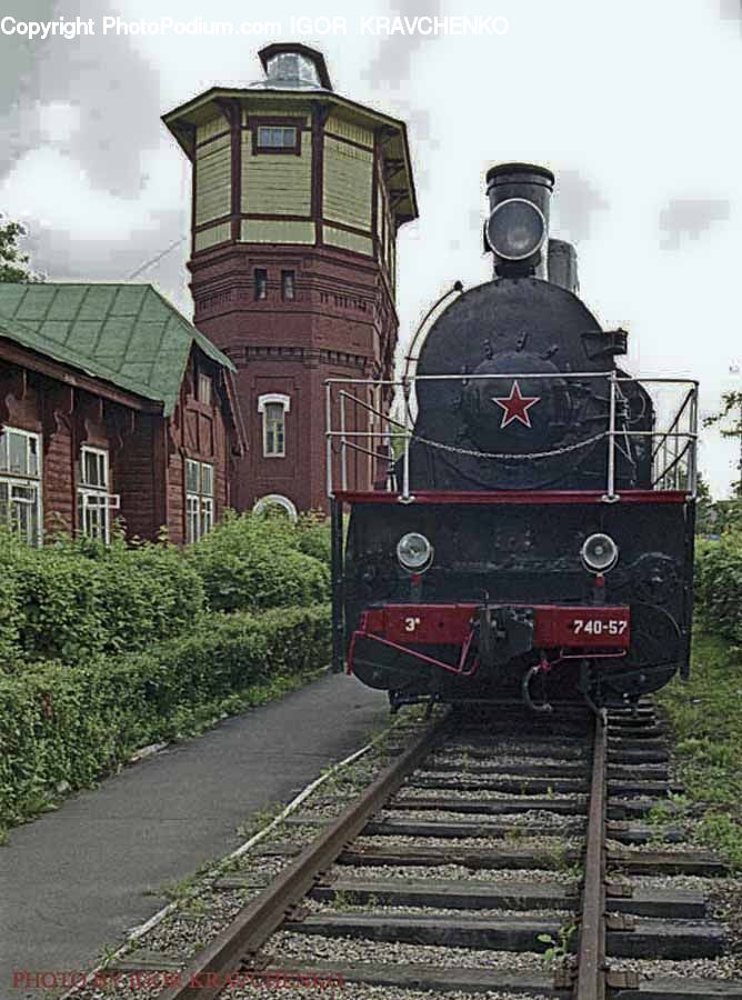 Train, Vehicle, Barn, Building, Countryside, Architecture, Church
