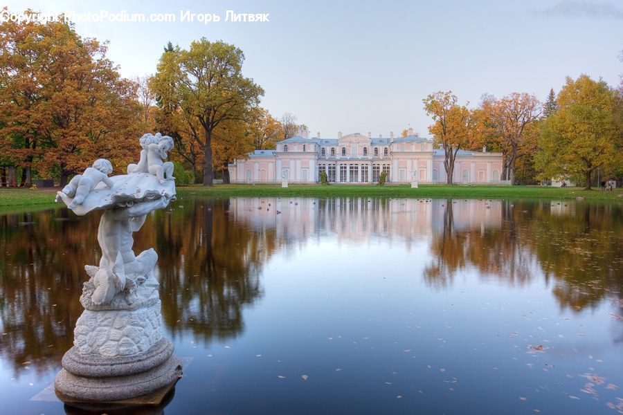Outdoors, Pond, Water, Art, Sculpture, Statue, Fountain