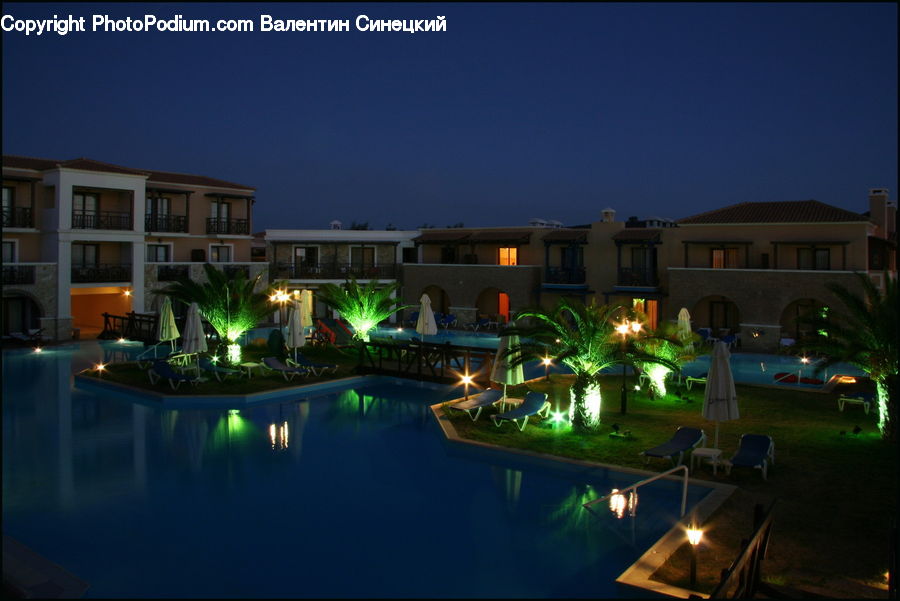 Fountain, Water, Building, Housing, Pool, Hotel, Resort