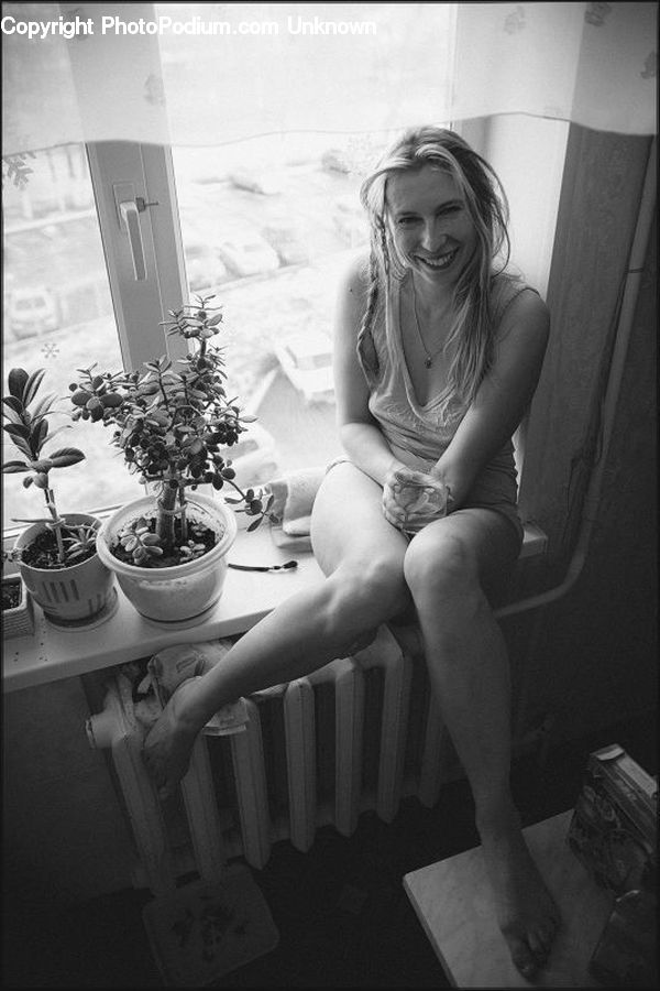 People, Person, Human, Plant, Potted Plant, Blonde, Female