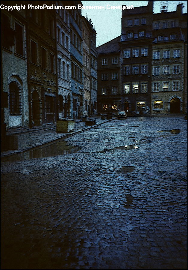 Cobblestone, Pavement, Walkway, Brick, Apartment Building, Building, High Rise