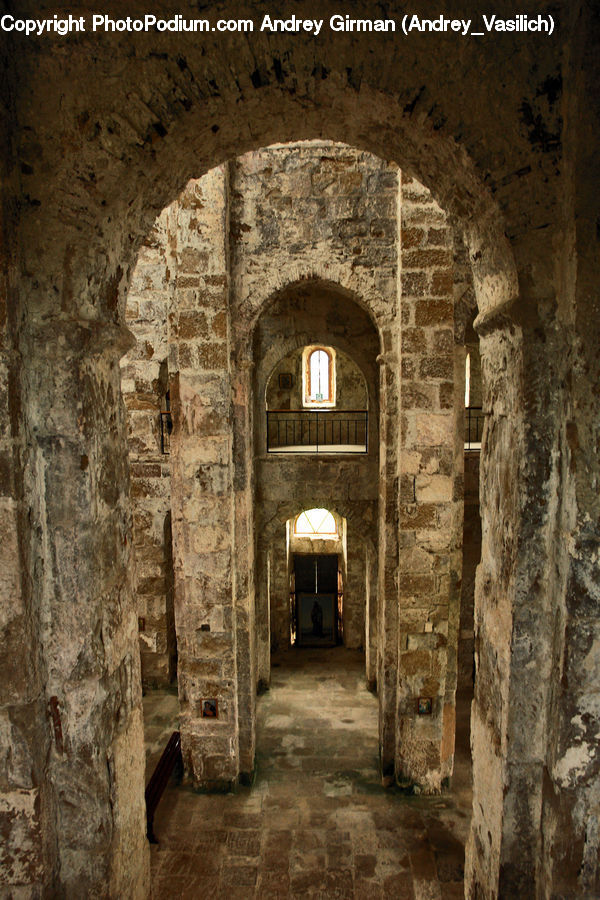 Crypt, Castle, Fort, Dungeon, Ruins, Corridor