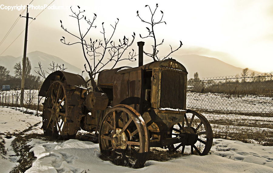 Carriage, Horse Cart, Vehicle, Car, Wagon, Ice, Outdoors