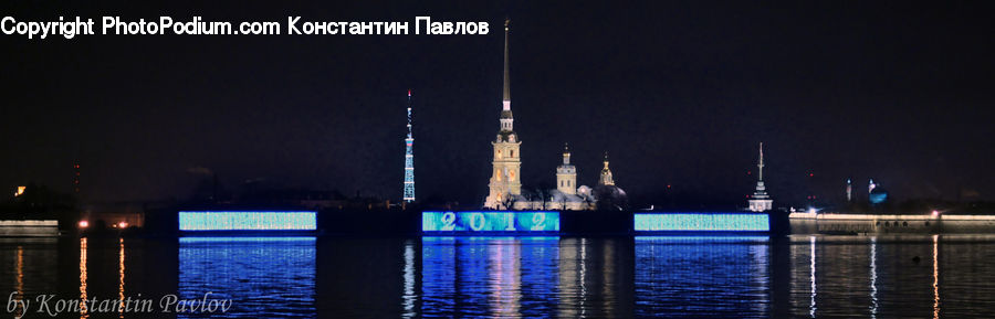 Architecture, Spire, Steeple, Tower, City, Downtown, Night