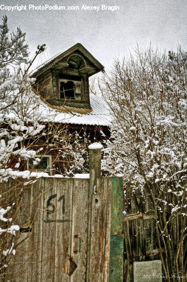 Outhouse, Shack, Frost, Ice, Outdoors, Snow, Architecture