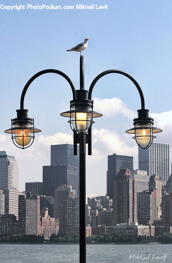 Lamp Post, Pole, Light Fixture, City, Downtown, Urban, Architecture