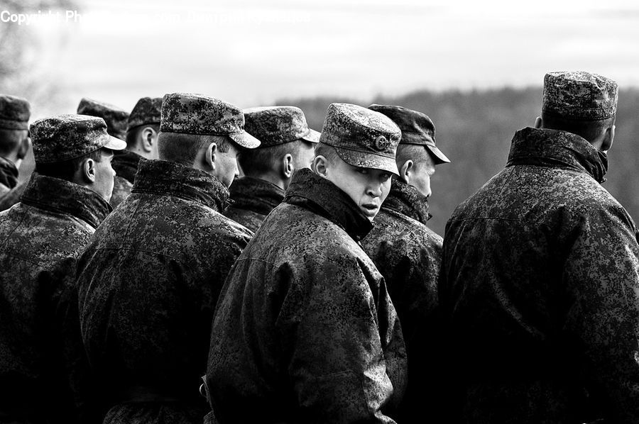 Army, Military, Person, Soldier, Crowd, Portrait