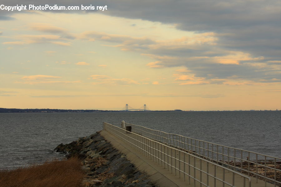 Coast, Outdoors, Sea, Water, Boardwalk, Deck, Path