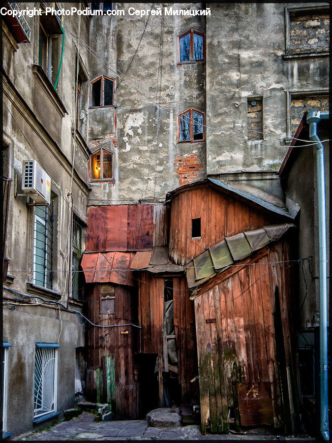 Alley, Alleyway, Road, Street, Town, Balcony, Building