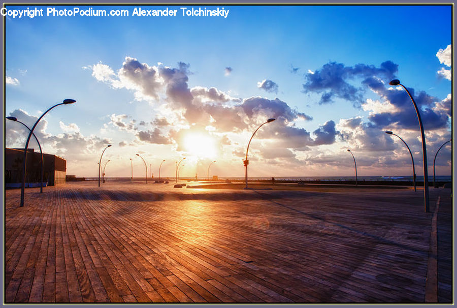 Boardwalk, Deck, Path, Sidewalk, Walkway, Flare, Light