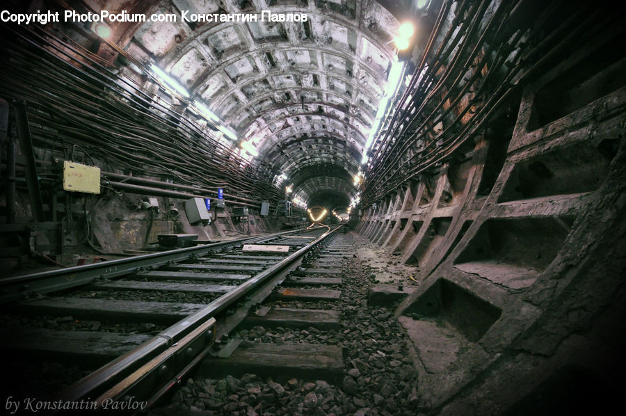 Tunnel, Subway, Train, Train Station, Vehicle, Crypt, Building