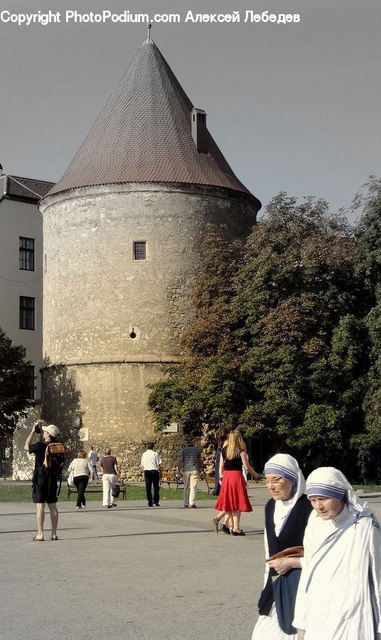 People, Person, Human, Architecture, Castle, Fort, Cloak