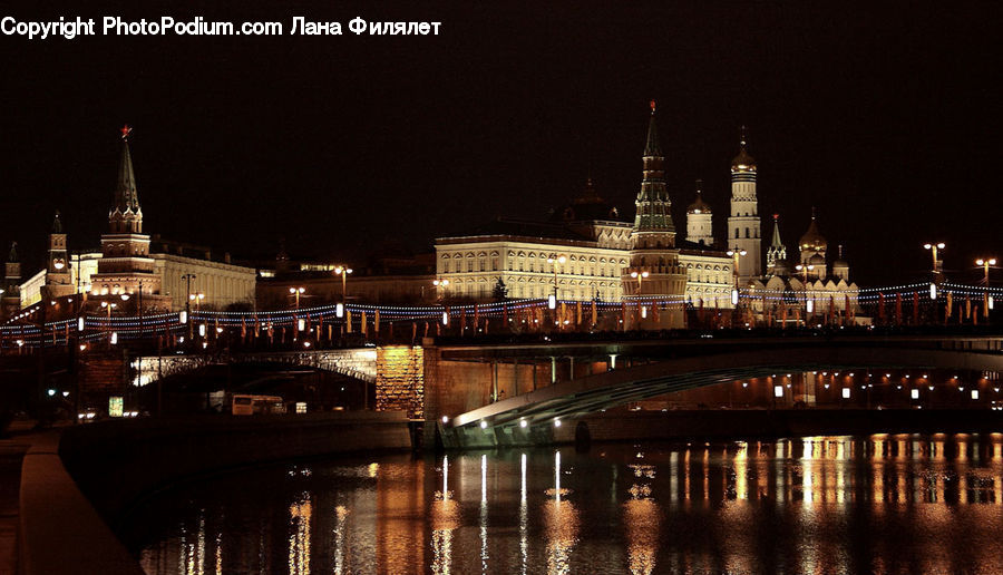 Night, Outdoors, Building, City, Downtown, Metropolis, Urban