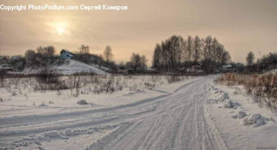 Dirt Road, Gravel, Road, Ice, Outdoors, Snow, Piste
