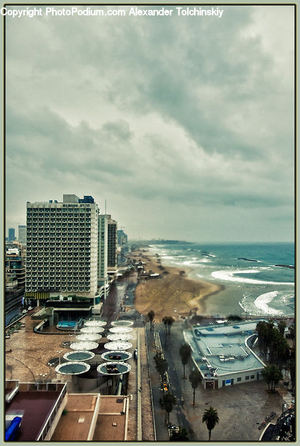 Building, Housing, City, High Rise, Sea, Sea Waves, Tsunami