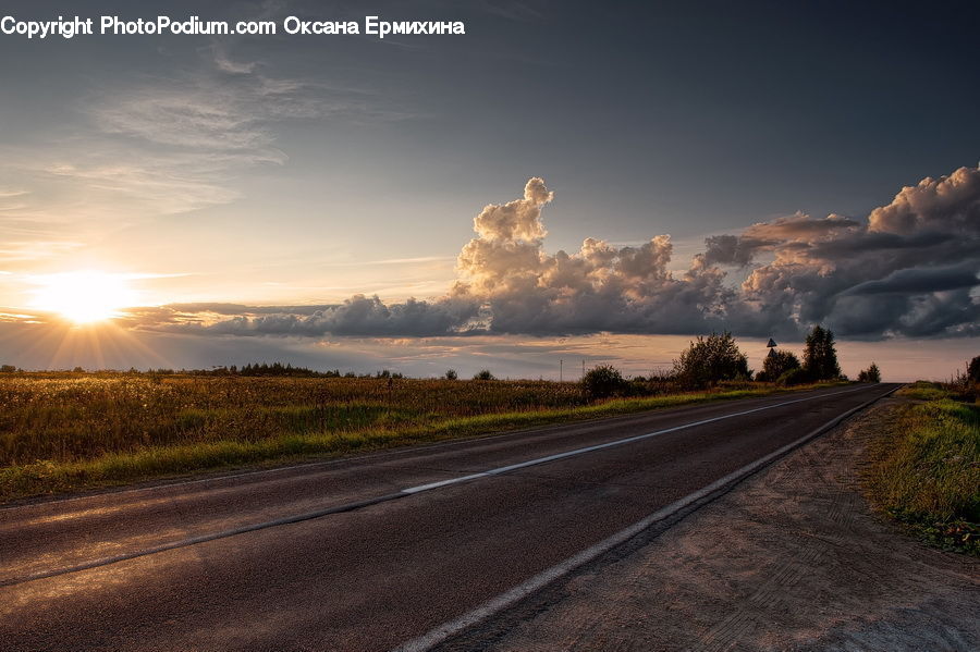 Dirt Road, Gravel, Road, Outdoors, Storm, Thunderstorm, Weather