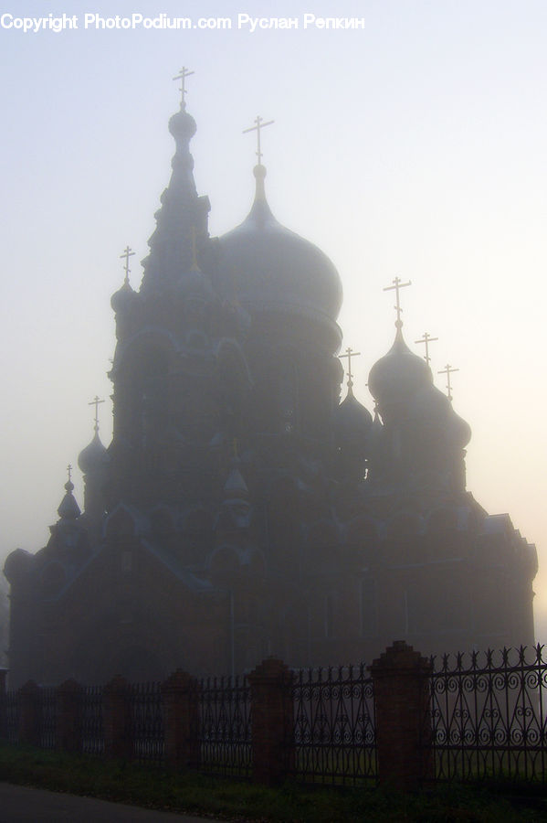 Architecture, Bell Tower, Clock Tower, Tower, Building, Fog, Pollution