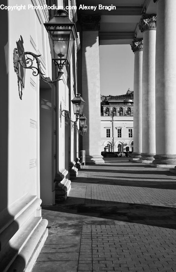 Column, Pillar, Building, Architecture, Corridor, Mansion, City