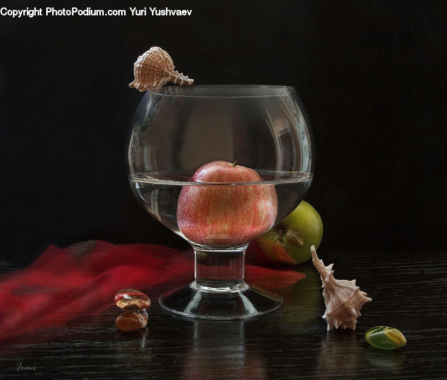 Glass, Goblet, Clam, Sea Life, Seashell, Alcohol, Beverage