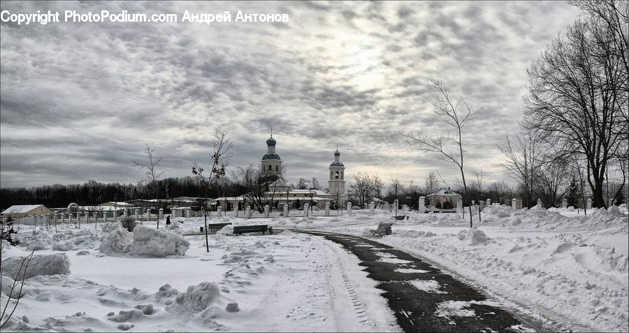 Ice, Outdoors, Snow, Architecture, Church, Worship, Housing