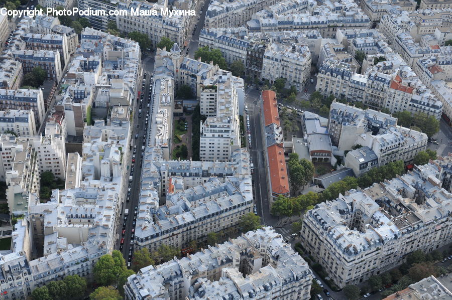 Aerial View, City, Downtown, Urban, Building, Town, Metropolis