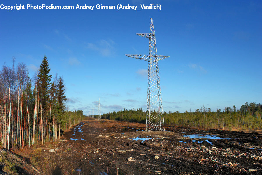 Land, Marsh, Pond, Swamp, Water, Architecture, Tower