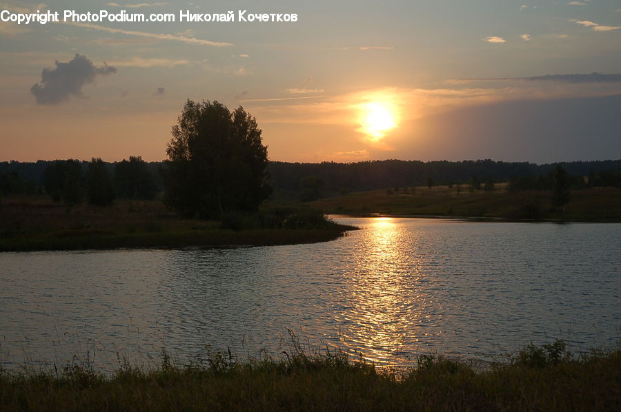 Dawn, Dusk, Sky, Sunrise, Sunset, Outdoors, River