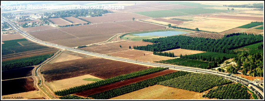 Aerial View, Intersection, Road, Countryside, Outdoors, City, Downtown