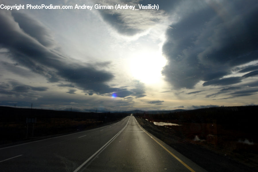 Road, Freeway, Highway, Azure Sky, Cloud, Outdoors, Sky