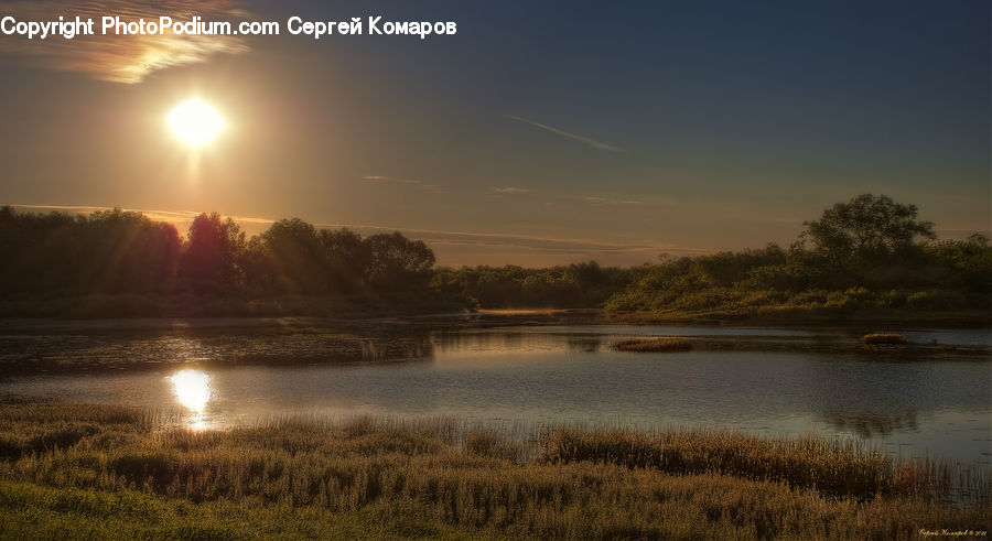 Dawn, Dusk, Sky, Sunrise, Sunset, Land, Marsh