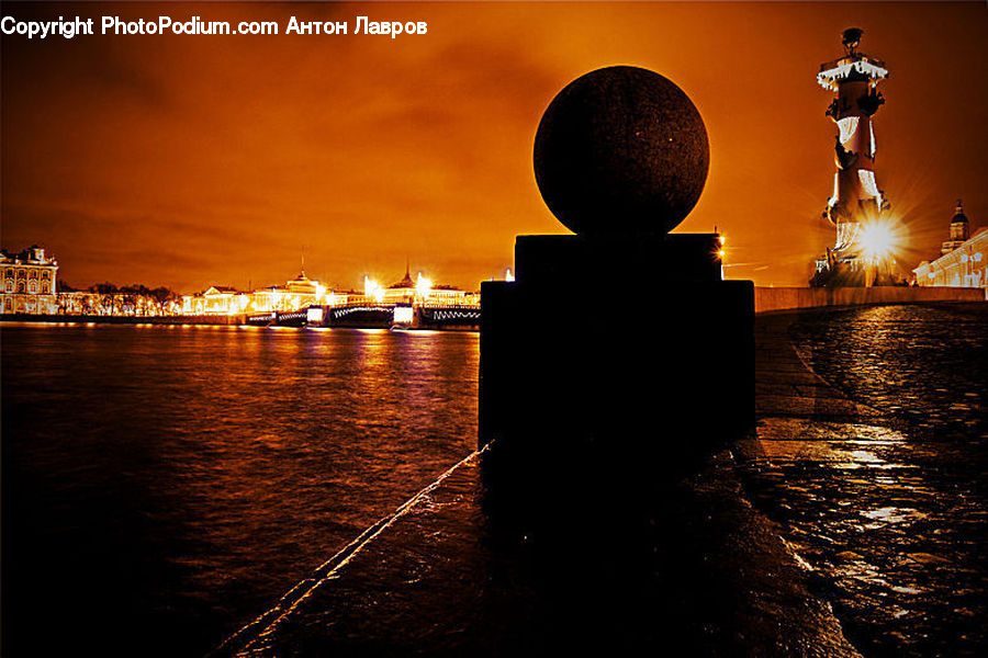 Silhouette, Architecture, Dome, Mosque, Worship, Night, Outdoors