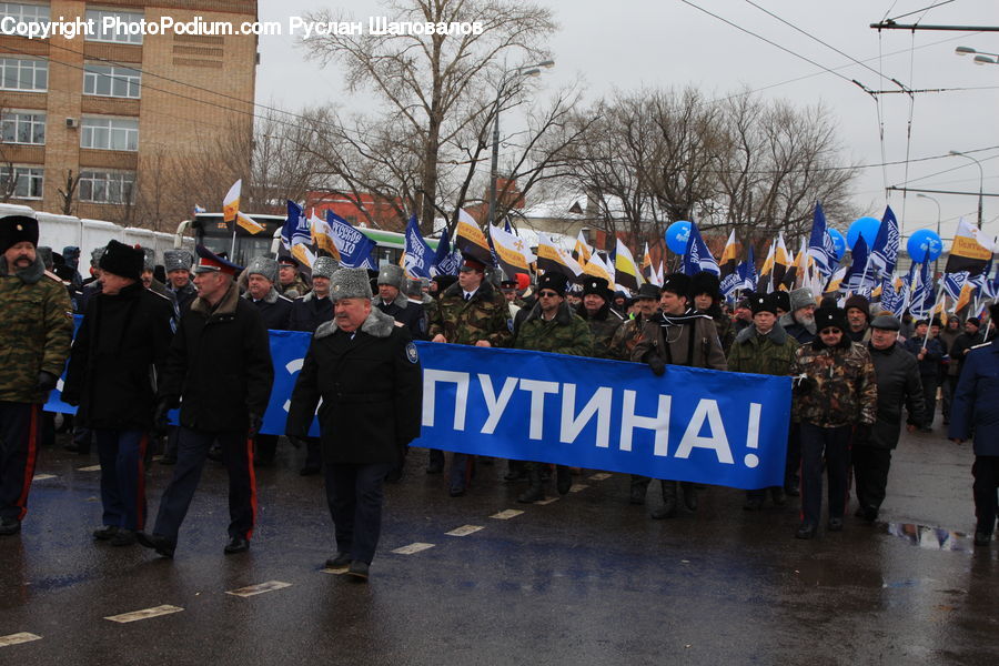 People, Person, Human, Banner, Emblem, Flag, Officer