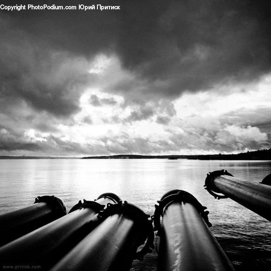 Pipeline, Cloud, Cumulus, Sky, Submarine, Railing, Dock