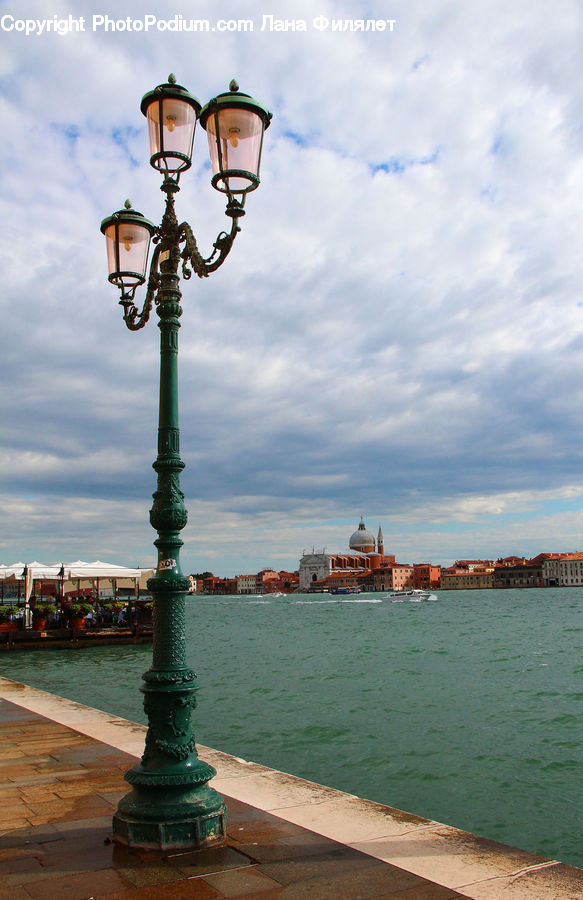 Lamp Post, Pole, Waterfront, Architecture, Dome, Building, Church