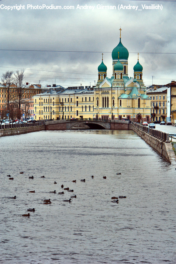 Architecture, Downtown, Plaza, Town Square, Castle, Mansion, Palace