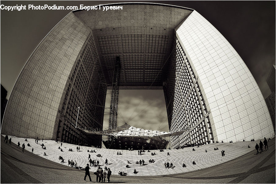 Fisheye, Amphitheater, Amphitheatre, Architecture, Arena, Downtown, Plaza