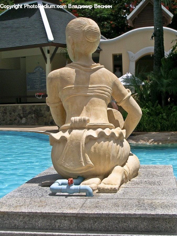 Pool, Water, Fountain, Art, Sculpture, Statue, Architecture