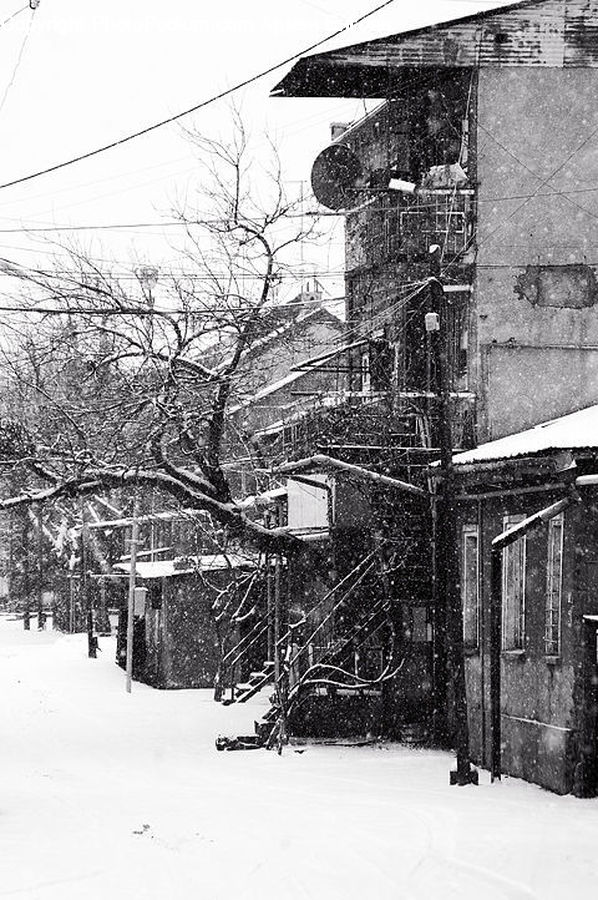 Blizzard, Outdoors, Snow, Weather, Winter, Ice, Brick