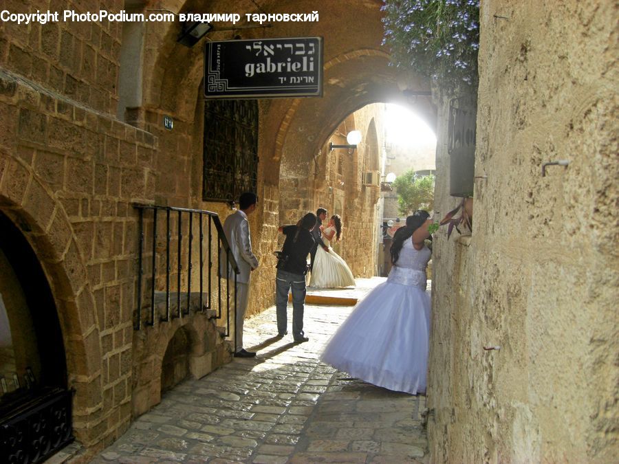 Crypt, Evening Dress, Gown, Cobblestone, Pavement, Walkway, Alley