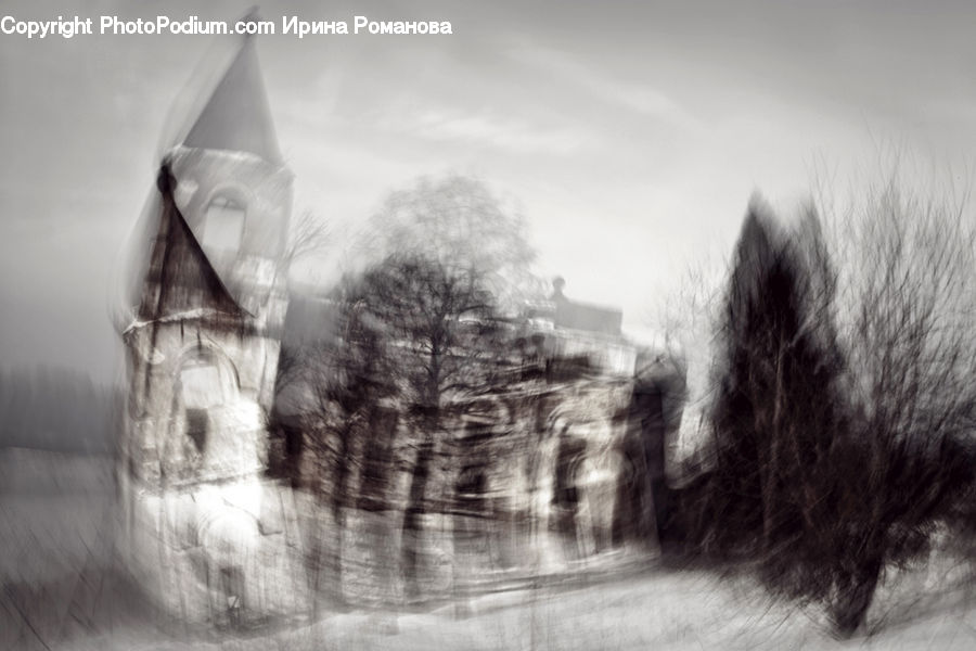 Drawing, Sketch, Countryside, Outdoors, City, Downtown, Urban