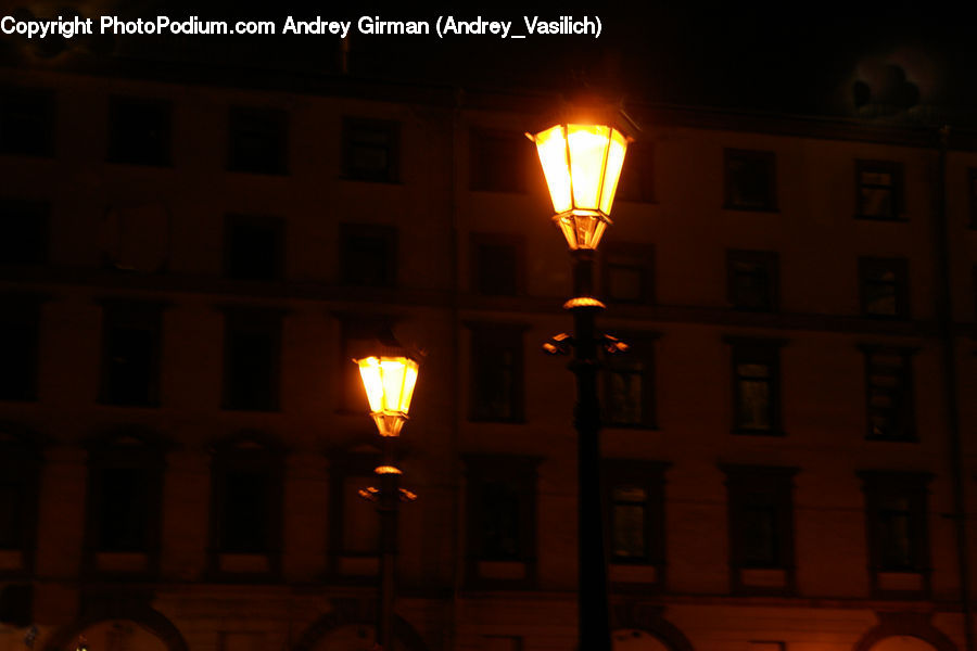 Lamp Post, Pole, Lantern, Apartment Building, Building, High Rise, Apartment