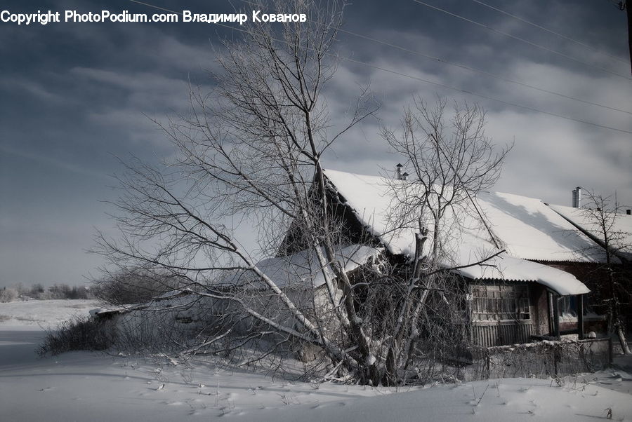 Ice, Outdoors, Snow, Cabin, Hut, Rural, Shack