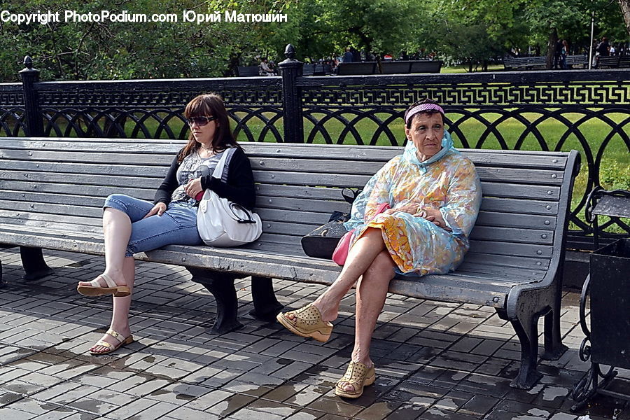 People, Person, Human, Bench, Park Bench, Bicycle, Bike