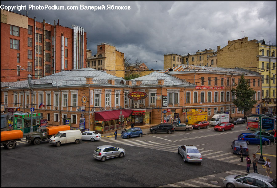 Automobile, Car, Vehicle, Van, Architecture, Downtown, Plaza