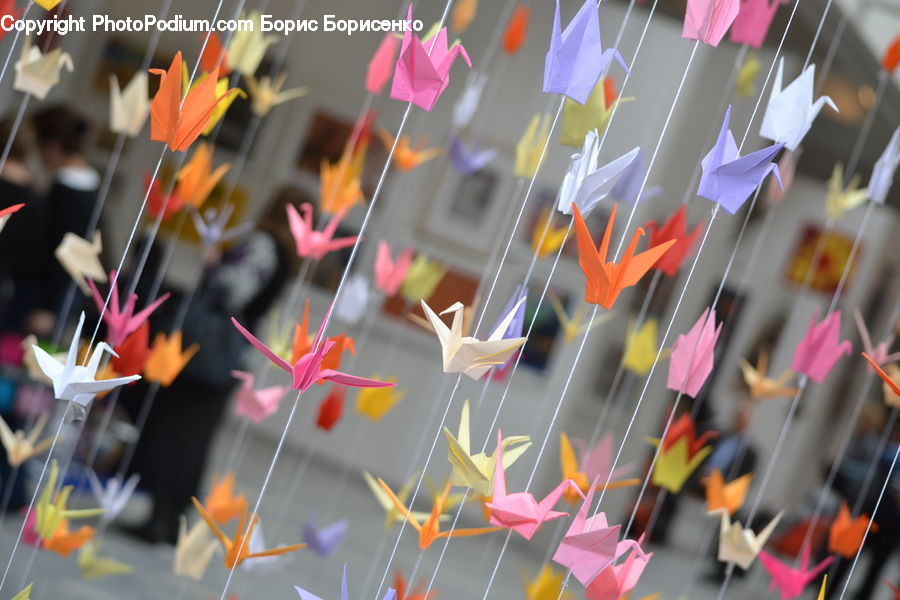 People, Person, Human, Umbrella, Art, Origami, Paper