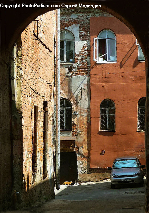 Automobile, Car, Vehicle, Window, Balcony, Architecture, Bell Tower